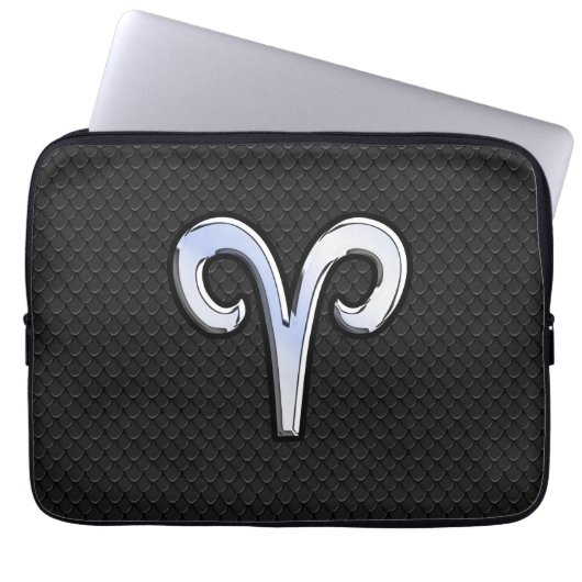 Chrome like Aries Zodiac Symbol Snake Skin Style Laptopschutzhülle (Vorderseite)