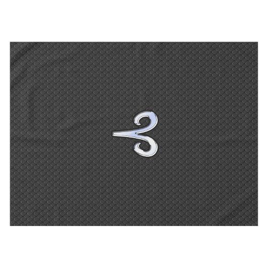 Chrome like Aries Zodiac Symbol Snake Skin Style Tischdecke (Vorderseite (Horizontal))