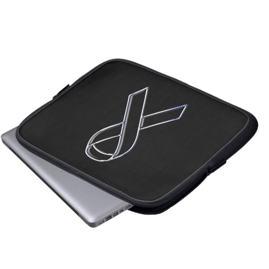 Chrome like Black Ribbon Awareness Laptopschutzhülle (Vorne Knopf)