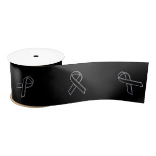 Chrome like Black Ribbon Awareness Satinband