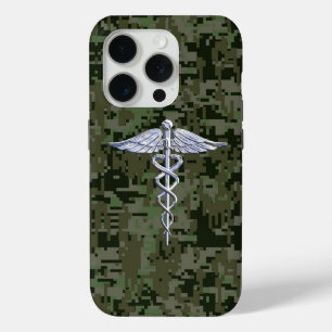 Chrome Like Caduceus Symbol auf Green Camouflage Case-Mate iPhone Hülle