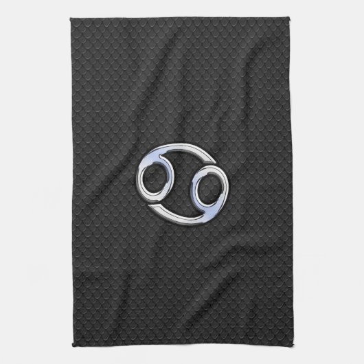 Chrome like Cancer Zodiac Sign auf Schlange Haut S Geschirrtuch (Vertikal)