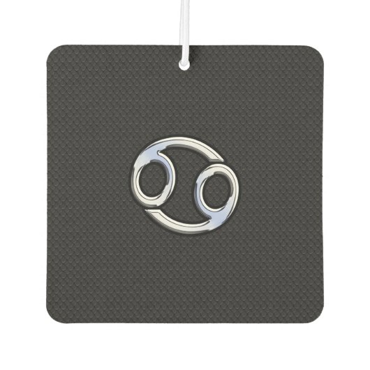 Chrome like Cancer Zodiac Symbol auf Schlangenstil Autolufterfrischer (Vorderseite)