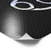 Chrome like Cancer Zodiac-Zeichen auf schwarz Fotodruck (Ecke)