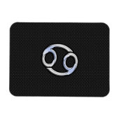 Chrome like Cancer Zodiac-Zeichen auf schwarz Magnet (Horizontal)