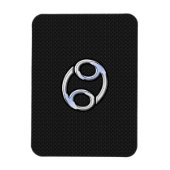 Chrome like Cancer Zodiac-Zeichen auf schwarz Magnet (Vertikal)
