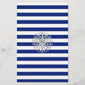 Chrome like Compass auf nautischen Streifen Briefpapier (Vorderseite)