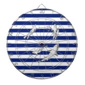 Chrome like Diver and Sharks on Nautical Stripes Dartscheibe (vorne)