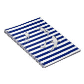 Chrome like Diver and Sharks on Nautical Stripes Notizblock (Rechte Seite)