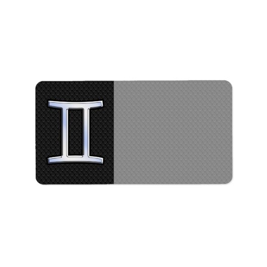 Chrome like Gemini Zodiac Sign Adressaufkleber (Vorne)