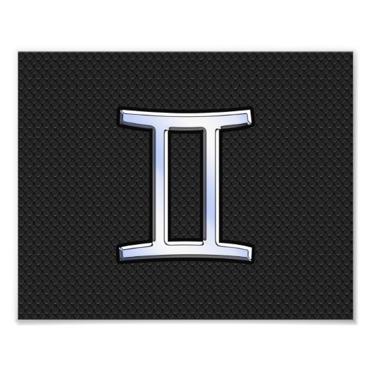 Chrome like Gemini Zodiac Sign Fotodruck (Vorne)