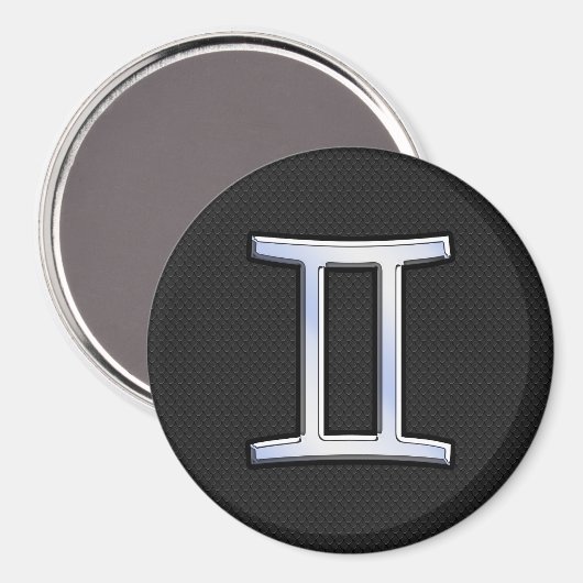 Chrome like Gemini Zodiac Sign Magnet (Vorderseite/Rückseite)