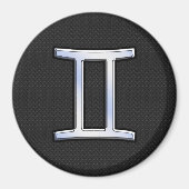 Chrome like Gemini Zodiac Sign Magnet (Vorne)