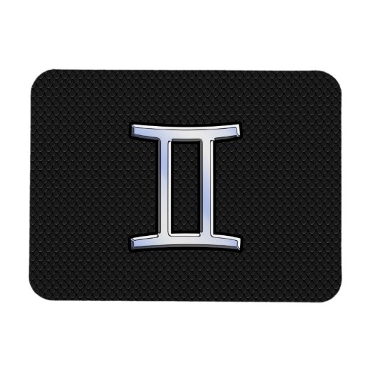 Chrome like Gemini Zodiac Sign Magnet (Horizontal)