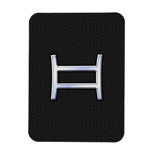 Chrome like Gemini Zodiac Sign Magnet (Vertikal)