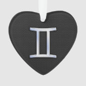Chrome like Gemini Zodiac Sign Ornament (Vorderseite)