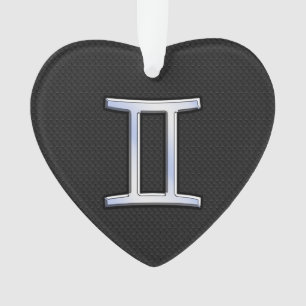 Chrome like Gemini Zodiac Sign Ornament
