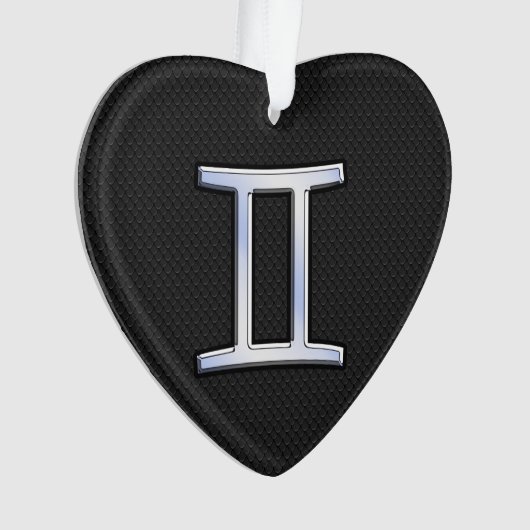 Chrome like Gemini Zodiac Sign Ornament (Vorderseite)
