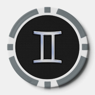 Chrome like Gemini Zodiac Sign Pokerchips