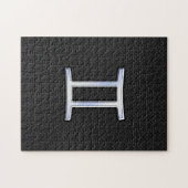 Chrome like Gemini Zodiac Sign Puzzle (Horizontal)