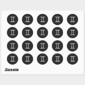 Chrome like Gemini Zodiac Sign Runder Aufkleber (Blatt)