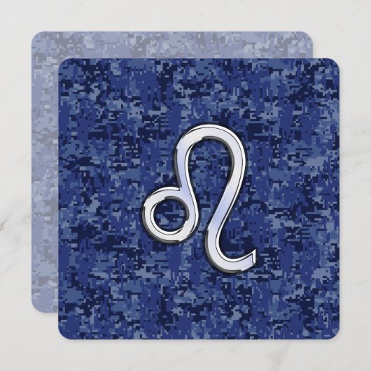 Chrome Like Leo Sign on Navy Blue Digital Camo (Vorne/Hinten)