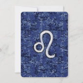 Chrome Like Leo Sign on Navy Blue Digital Camo (Vorderseite)