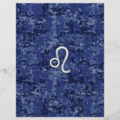 Chrome Like Leo Sign on Navy Blue Digital Camo (Vorderseite)