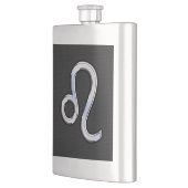 Chrome Like Leo Zodiac Sign auf Schlangenhaut Flachmann (Links)