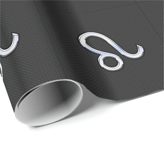 Chrome Like Leo Zodiac Sign auf Schlangenhaut Geschenkpapier (Rolleneckpunkt)