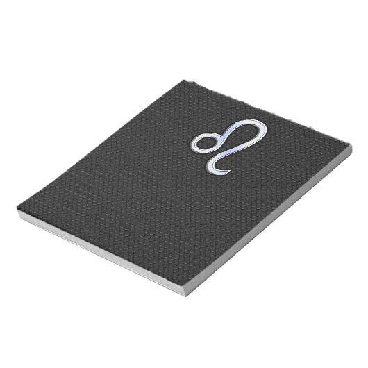 Chrome Like Leo Zodiac Sign auf Schlangenhaut Notizblock (Rotiert)