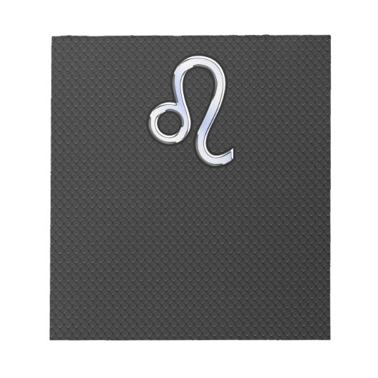 Chrome Like Leo Zodiac Sign auf Schlangenhaut Notizblock (Vorderseite)