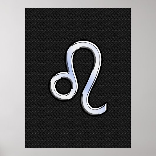 Chrome Like Leo Zodiac Sign auf Schlangenhaut Poster (Vorne)