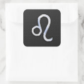 Chrome Like Leo Zodiac Sign auf Schlangenhaut Quadratischer Aufkleber (Tasche)
