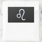 Chrome Like Leo Zodiac Sign auf Schlangenhaut Rechteckiger Aufkleber (Tasche)