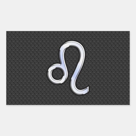 Chrome Like Leo Zodiac Sign auf Schlangenhaut Rechteckiger Aufkleber (Vorderseite)
