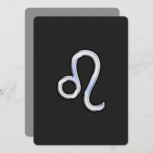 Chrome Like Leo Zodiac Symbol auf Schlangenhaut (Vorne/Hinten)