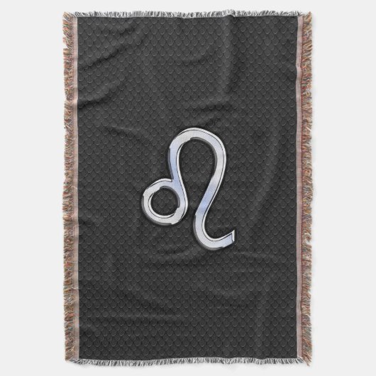 Chrome Like Leo Zodiac Symbol auf Schlangenhaut Decke (Vorderseite Vertikal)