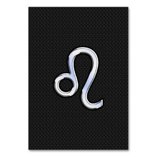 Chrome Like Leo Zodiac Symbol auf Schlangenhaut Tischnummer