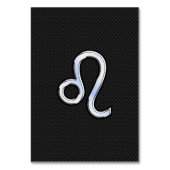 Chrome Like Leo Zodiac Symbol auf Schlangenhaut Tischnummer (Vorderseite)