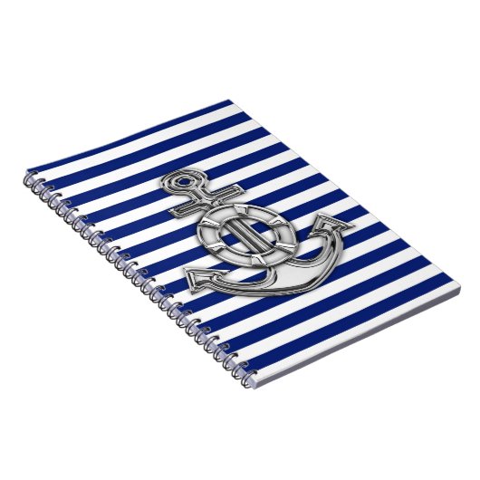 Chrome Like Lifesaver auf Nautic Stripes Notizblock (Rechte Seite)