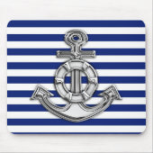 Chrome Like Lifesaver auf Navy Strips Mousepad (Vorne)