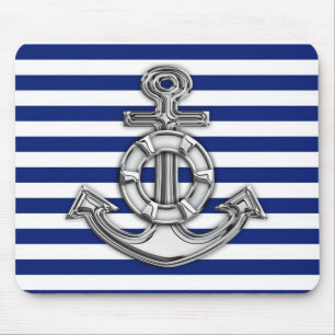 Chrome Like Lifesaver auf Navy Strips Mousepad