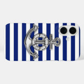 Chrome like Lifesaver on Nautical Stripes Decke Case-Mate iPhone Hülle (Rückseite (Horizontal))