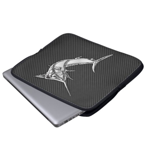 Chrome Like Marlin on Carbon Fiber Decor Laptopschutzhülle (Vorne Knopf)