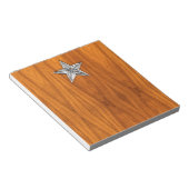 Chrome Like Nautical Star auf Teak Veneer Notizblock (angewinkelt)