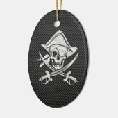Chrome like Pirate on Black Carbon Fibre Keramikornament (Links)