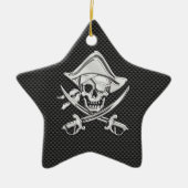Chrome like Pirate on Black Carbon Fibre Keramikornament (Vorne)