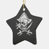 Chrome like Pirate on Black Carbon Fibre Keramikornament (Links)