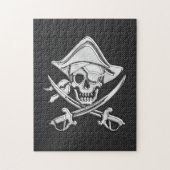 Chrome like Pirate on Black Carbon Fibre Puzzle (Vertikal)
